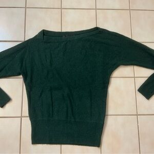 WHBM Asymmetrical Shoulder Pullover Sweater Sz  Small Green